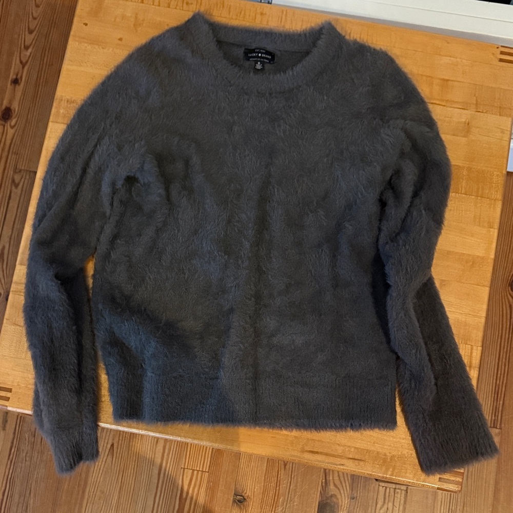 Lucky Brand Charcoal Fuzzy Sweater